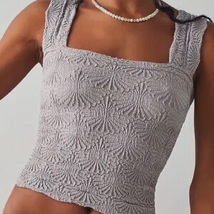 Free People Textured Gray Tank Top